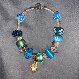Pandora bracelet with all charms